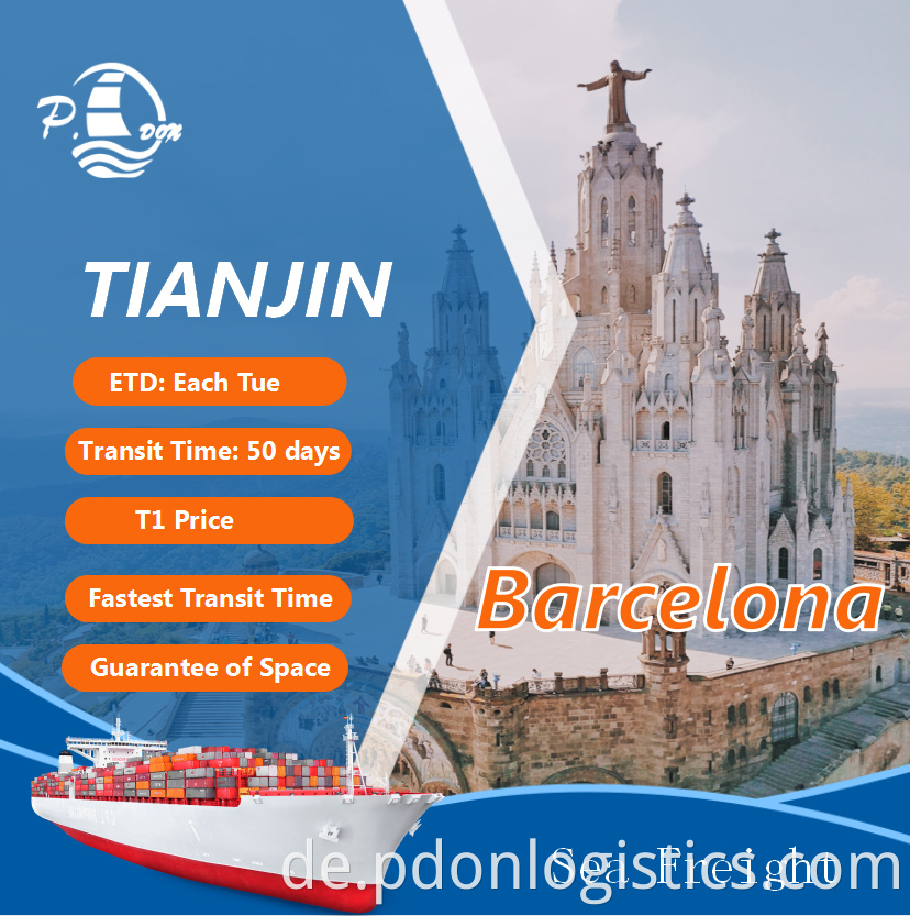 Sea Freight From Tianjin To Barcelona